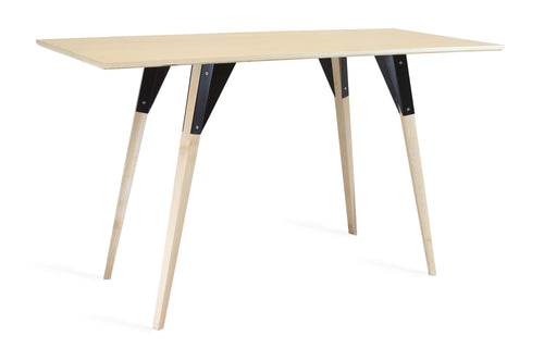 Clarke Desk by Tronk Design - Maple Wood Finish, Black Powder Coated Steel.