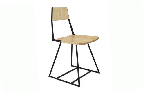 Clarkester Chair by Tronk Design - Maple Wood, Black Powder Coated Steel.