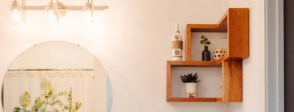 Franklin Shelf by Tronk Design, showing franklin shelf in live shot.