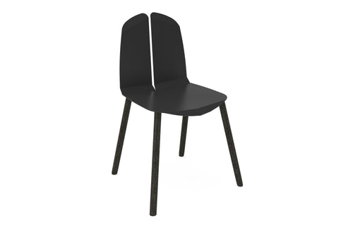 Noa Chair by Tronk Design - Black Powder Coated Steel, Black Painted Oak.