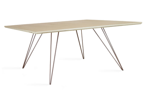 Williams Square Coffee Table by Tronk Design - Maple Wood, Rose Copper Powder Coated Steel.