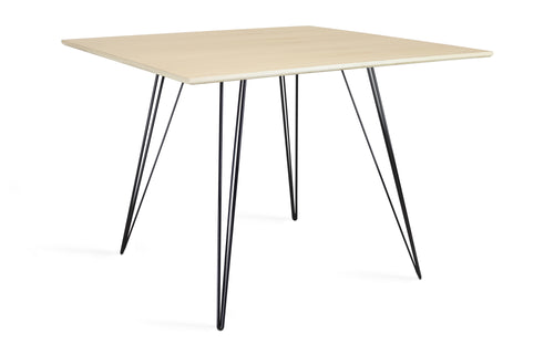 Williams Square Dining Table by Tronk Design - Maple Wood, Black Powder Coated Steel.
