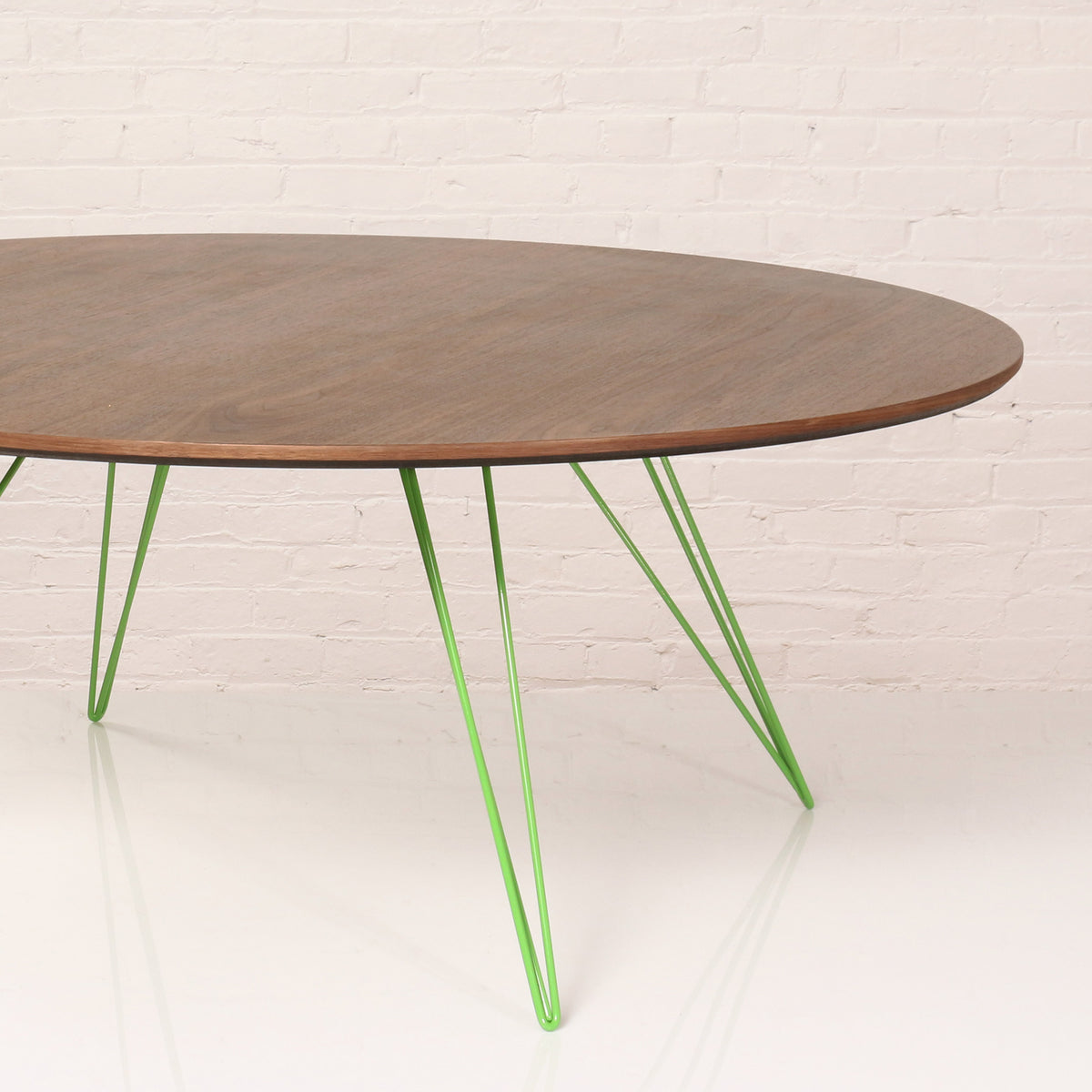 Williams Round Coffee Table by Tronk Design, showing closeup view of williams round coffee table in live shot.