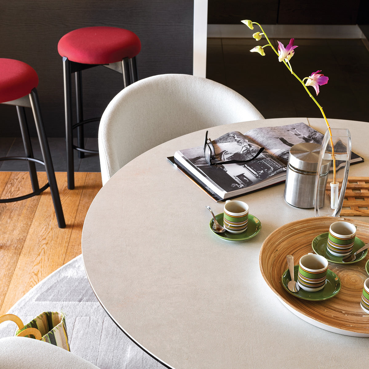 Tuka Metal Legs Armchair by Connubia, showing tuka metal legs armchair in live shot.