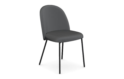 Tuka Metal Legs Chair by Connubia - Matt Black Metal Frame + Black Cros Upholstery.