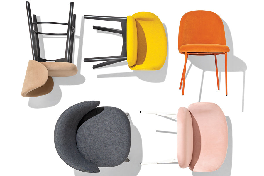 Tuka Wood Legs Armchair by Connubia, showing top view of tuka wood legs armchair in graphite beechwood frame.