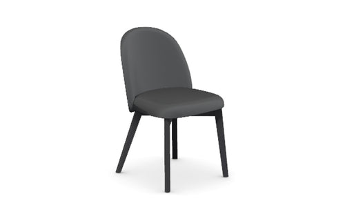 Tuka Wood Legs Chair by Connubia - Graphite Beechwood Frame, Black Cros Upholstery.