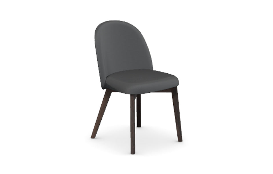 Tuka Wood Legs Chair by Connubia - Smoke Beechwood Frame, Black Cros Upholstery.