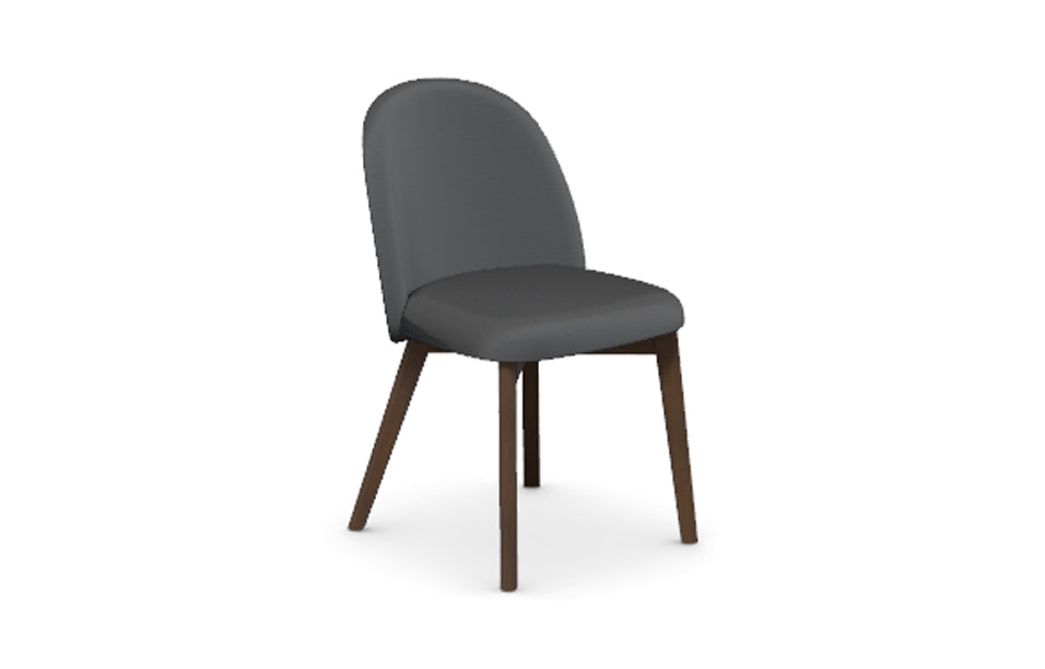 Tuka Wood Legs Chair by Connubia - Walnut Beechwood Frame, Black Cros Upholstery.