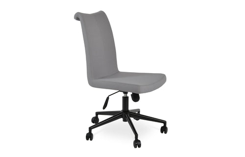 Tulip Office Chair by SohoConcept - Black Finish, Camira Era Light Grey Fabric.