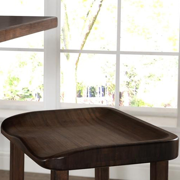 Tulip Stool by Greenington, showing closeup view of tulip stool with tulip table in live shot.