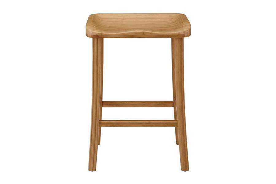 Tulip Stool by Greenington, showing front view of tulip stool (set of 2) - 26" height, in caramelized.
