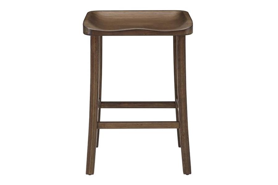Tulip Stool by Greenington, showing front view of tulip stool (set of 2) - 26" height, in black walnut.