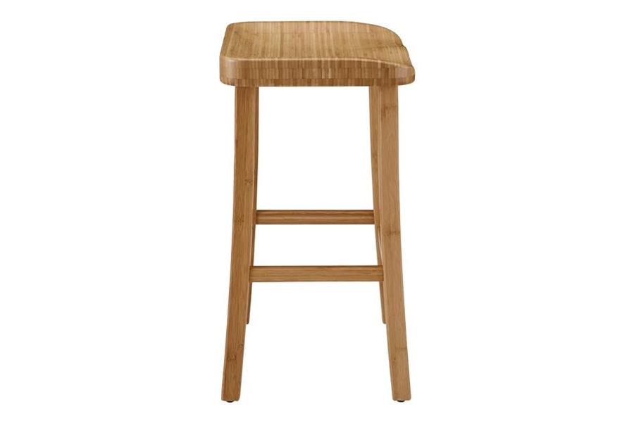 Tulip Stool by Greenington, showing side view of tulip stool (set of 2) - 26" height, in caramelized.