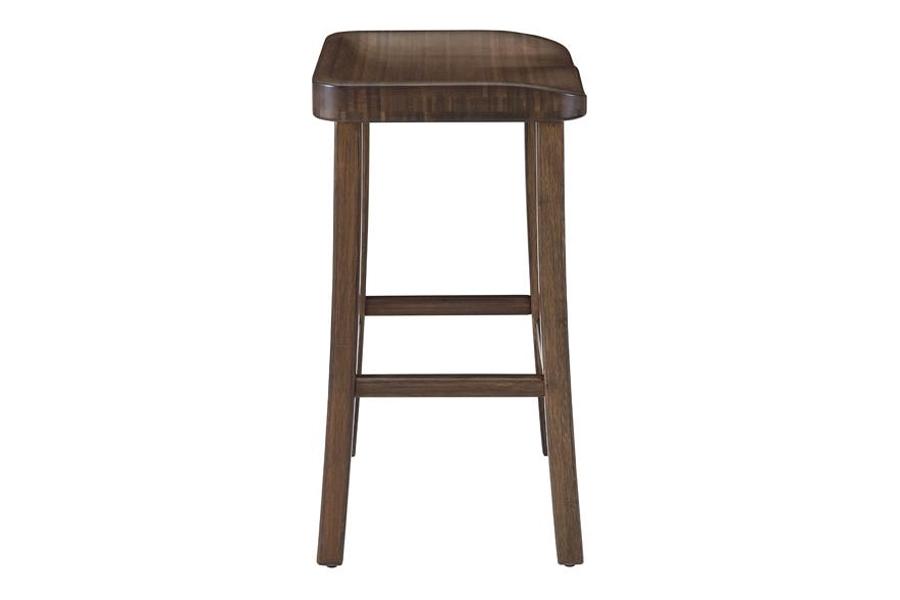 Tulip Stool by Greenington, showing side view of tulip stool (set of 2) - 26" height, in black walnut.