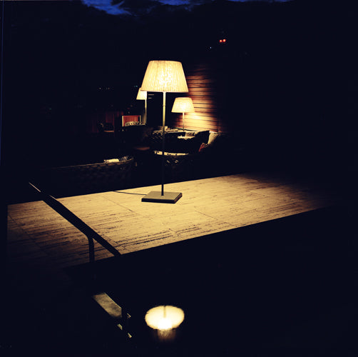 TXL Outdoor Floor Lamp by Marset, showing front view of the lamp.