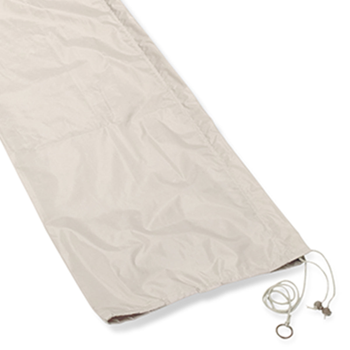 Umbrella Round Cover by Skagerak, showing closeup view of umbrella round cover in white plastic.
