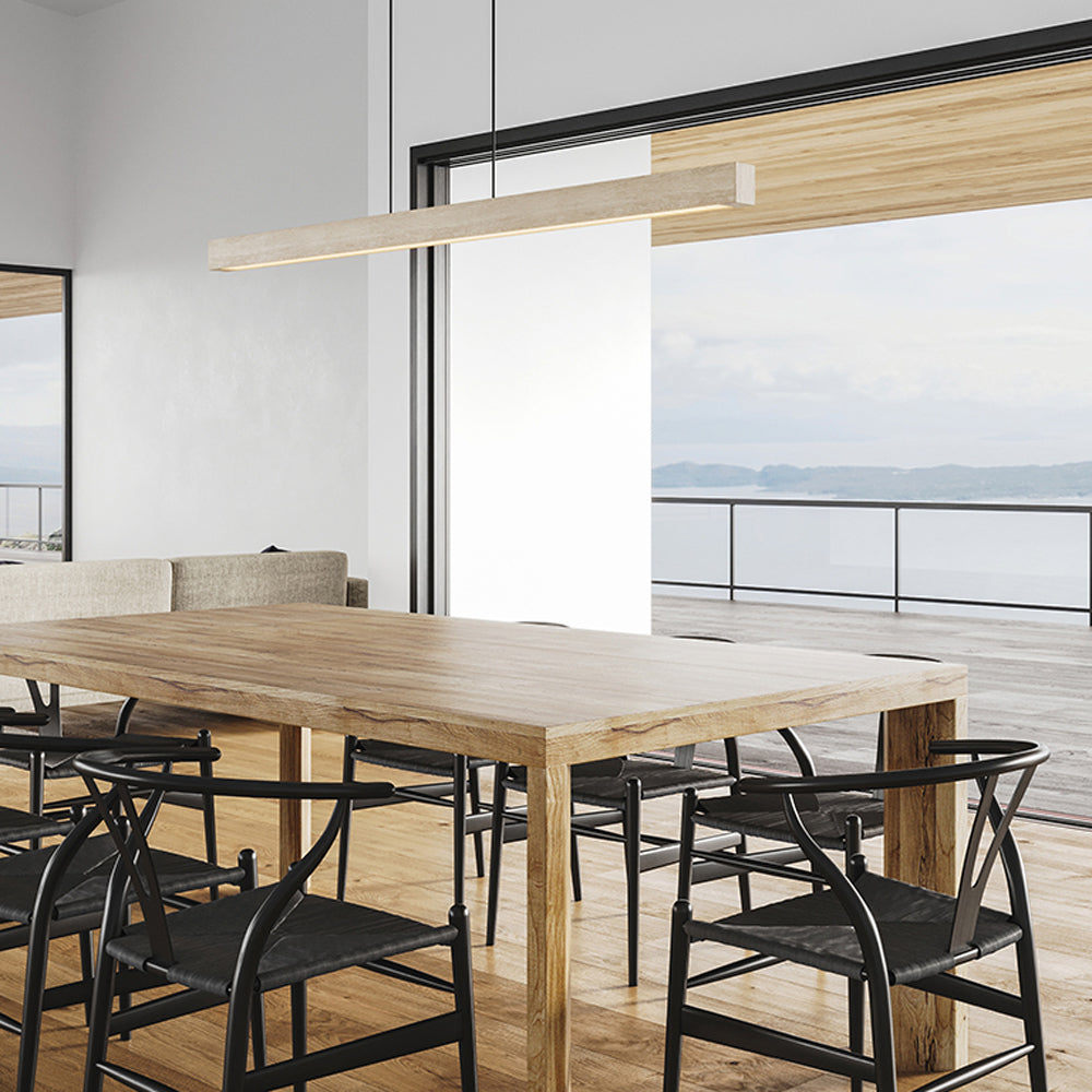 Una 48" LED Linear Pendant by Cerno, showing una 48" led linear pendant in live shot.