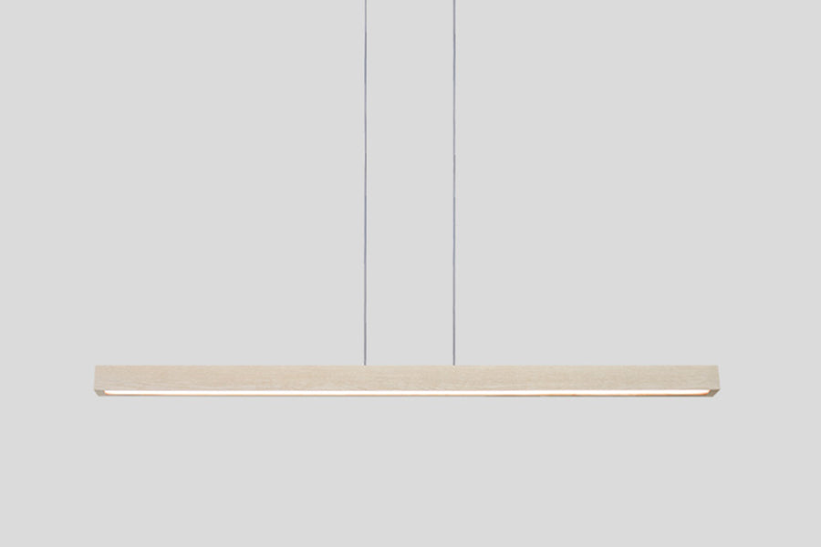 Una 48" LED Linear Pendant by Cerno, showing una 48" led linear pendant in live shot.