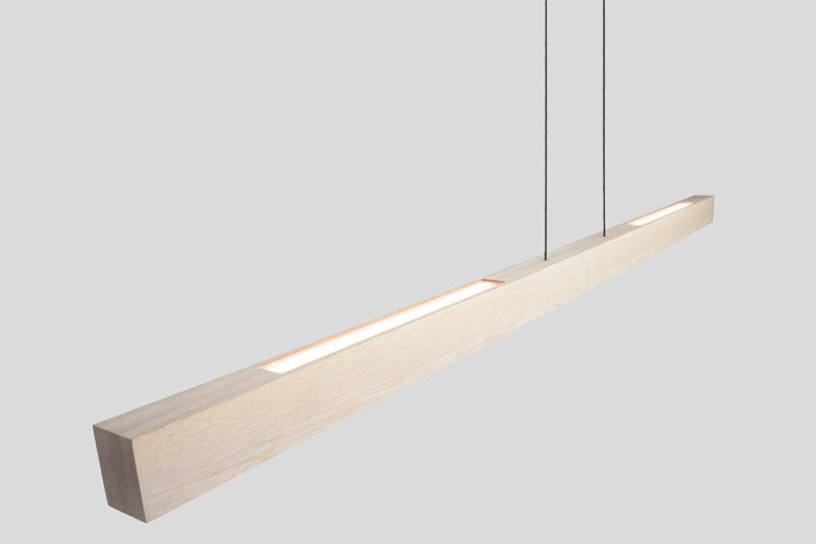 Una 48" LED Linear Pendant by Cerno, showing una 48" led linear pendant in live shot.