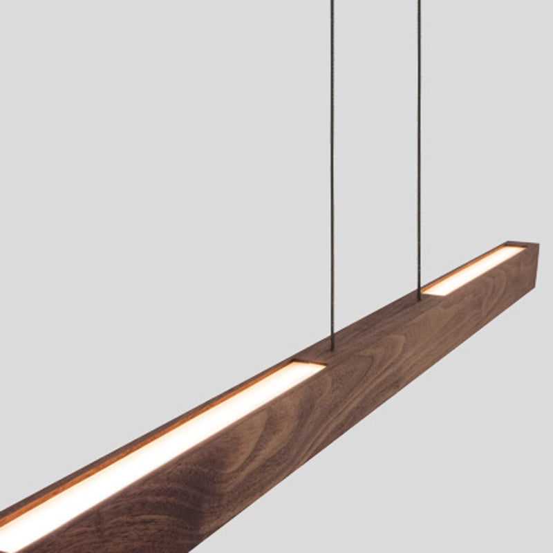 Una 66" LED Linear Pendant by Cerno, showing closeup view of una 66" led linear pendant in live shot.