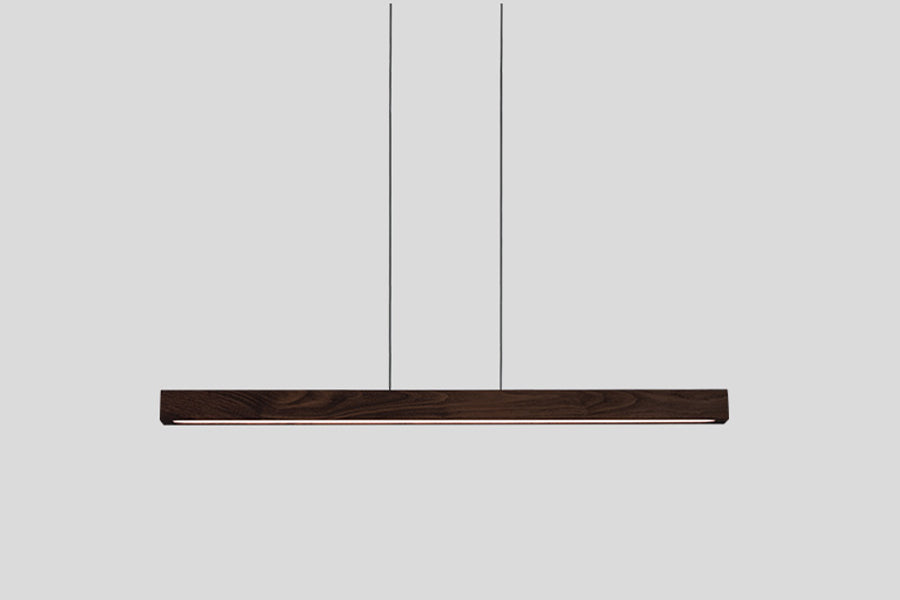 Una 66" LED Linear Pendant by Cerno, showing una 66" led linear pendant in live shot.