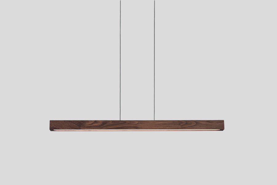 Una 66" LED Linear Pendant by Cerno, showing una 66" led linear pendant in live shot.