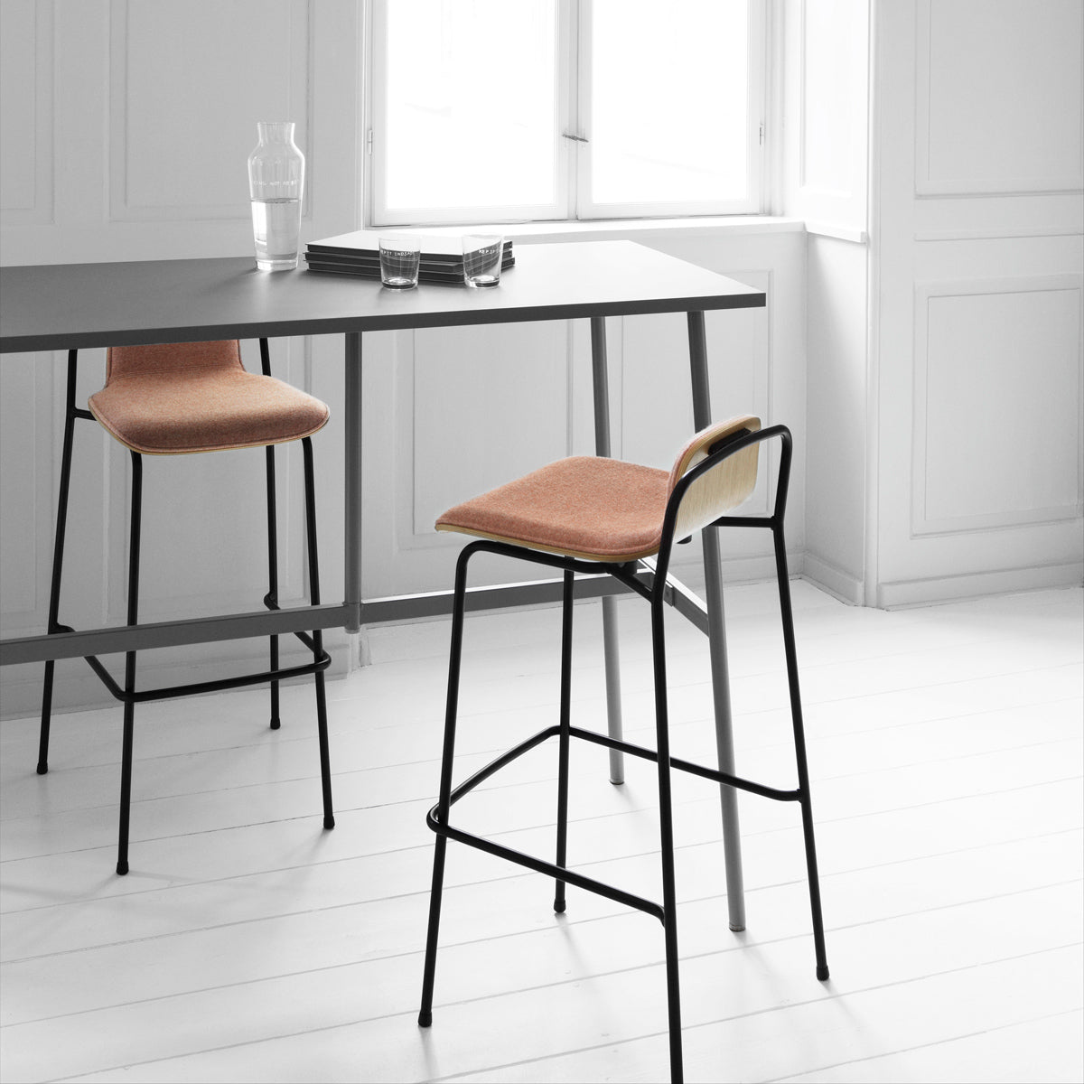 Union Bar Table by Normann Copenhagen, showing closeup view of union bar table in live shot.
