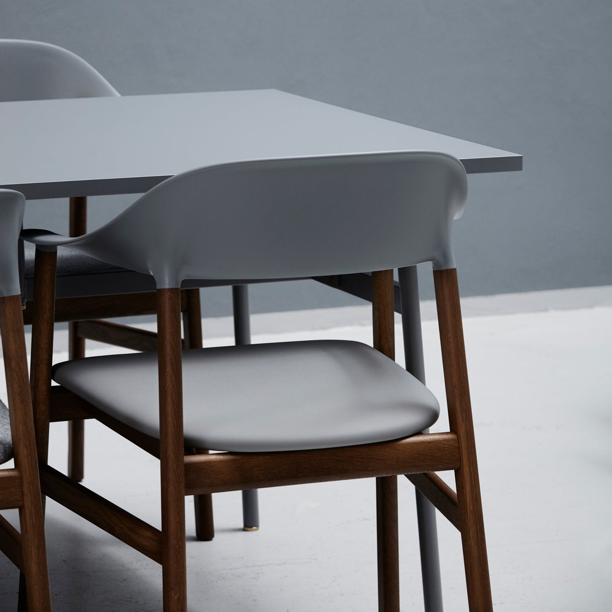 Union Table by Normann Copenhagen, showing closeup view of union table in live shot.
