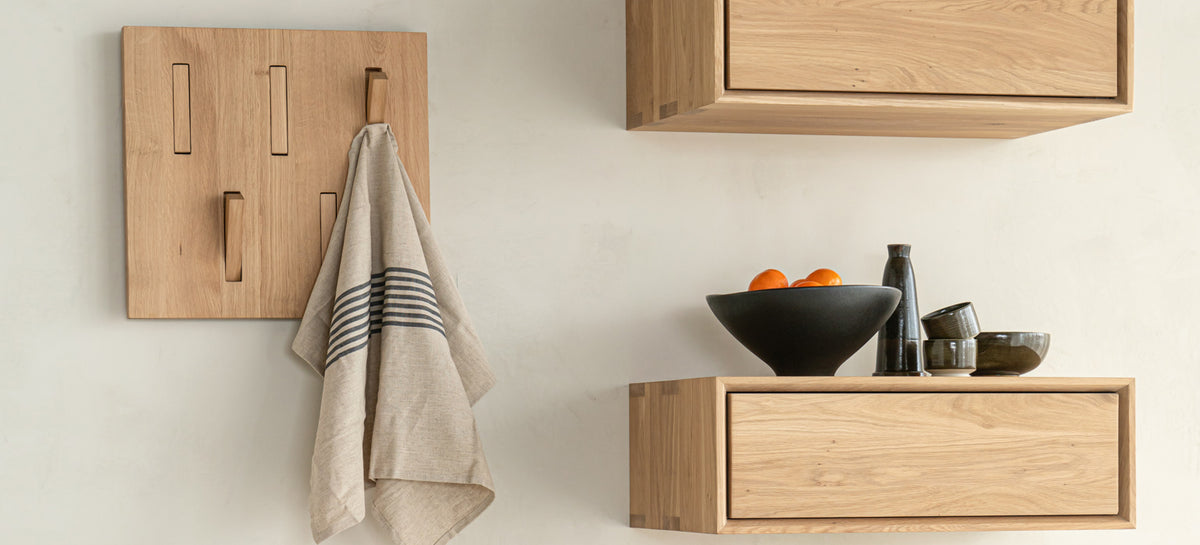Utilitile Wall Hanger by Ethnicraft, showing utilitile wall hanger in live shot.
