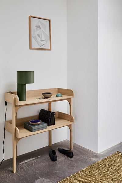 Utility Shelf by Woud, showing utility shelf in live shot.