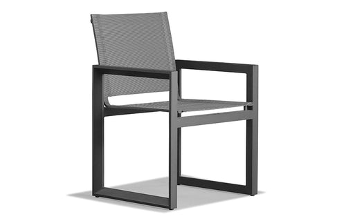 Vaucluse Dining Chair by Harbour - Asteroid Aluminum + Batyline Silver.