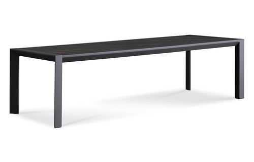 Vaucluse Dining Table by Harbour - Asteroid Aluminum + Laminam Noir.