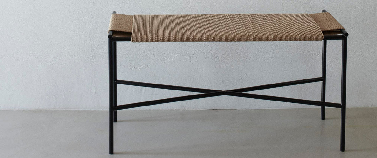 Vent Steel Bench by Skagerak, showing vent steel bench in live shot.