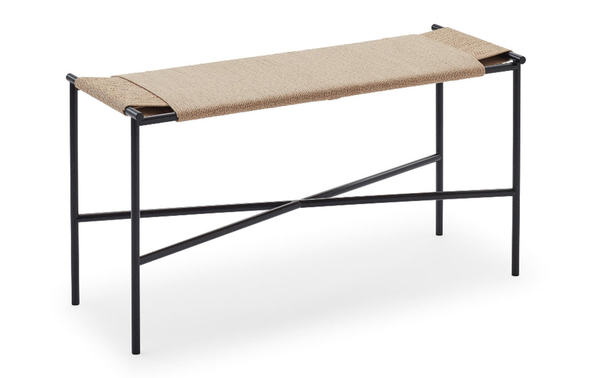 Vent Steel Bench by Skagerak - Black Steel/Paper Cord.