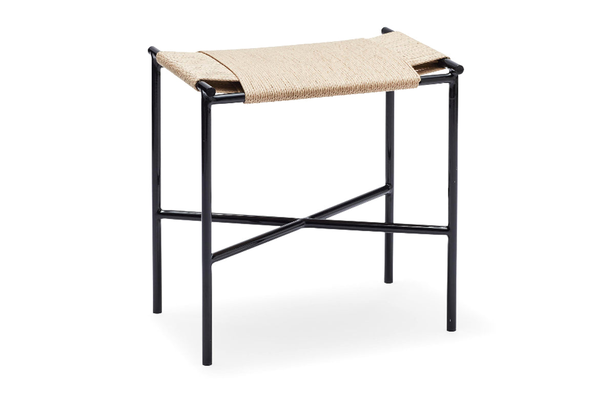 Vent Steel Stool by Skagerak - Black	Steel/Paper Cord.