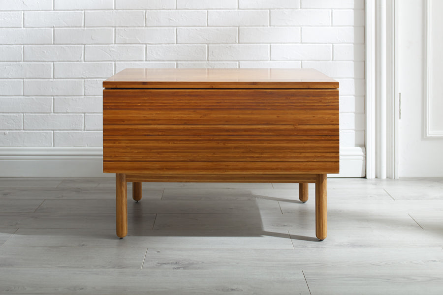 Ventura Amber Nightstand by Greenington, showing ventura amber nightstand in live shot.