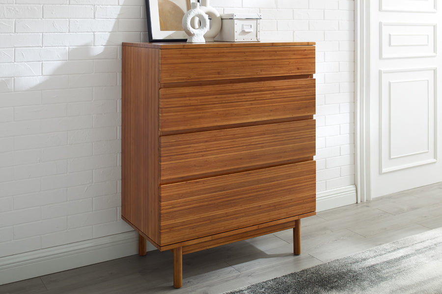 Ventura Amber 4 Drawer High Chest by Greenington, showing ventura amber 4 drawer high chest in live shot.