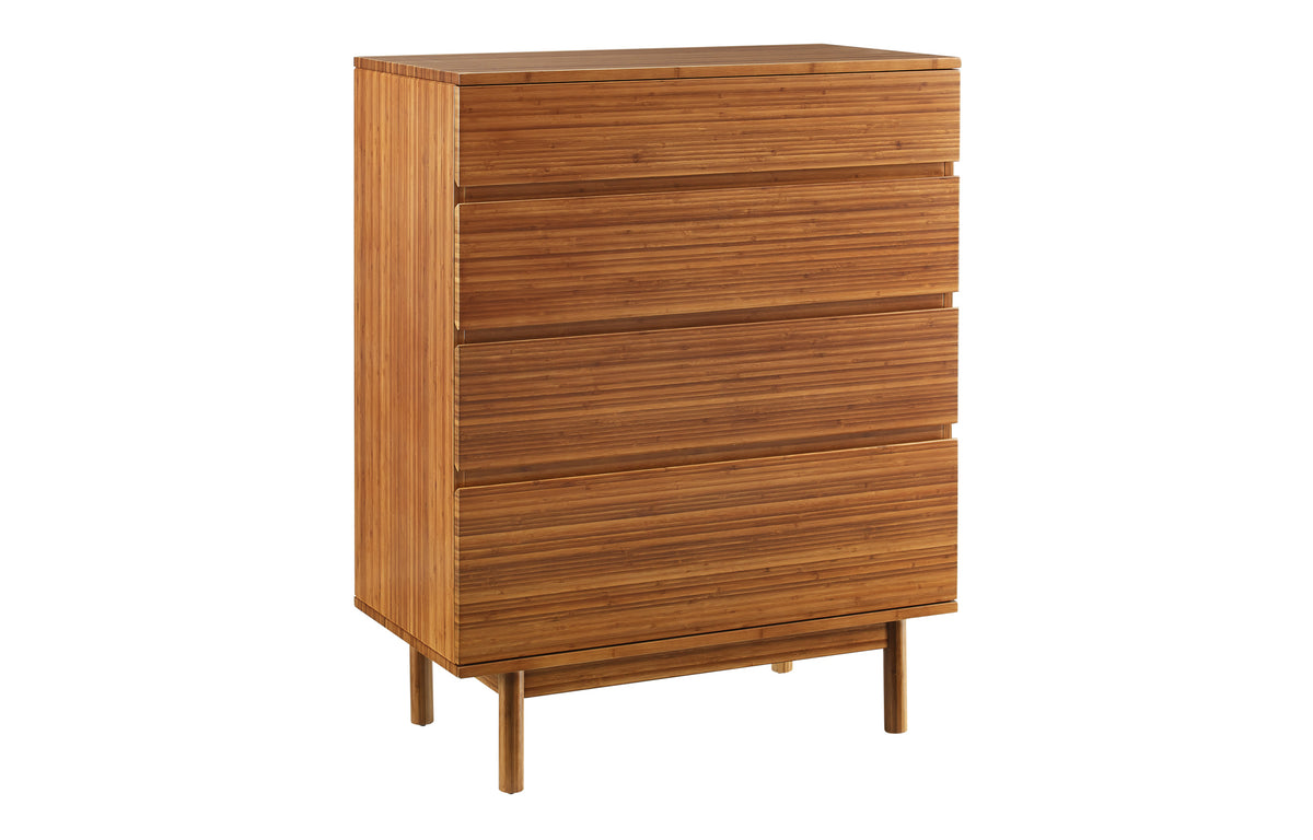 Ventura Amber 4 Drawer High Chest by Greenington - Amber Wood.