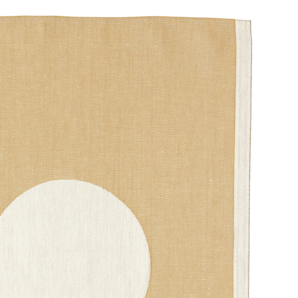 Vera Kitchen Towel by Pappelina, showing closeup view of vera ochre kitchen towel.