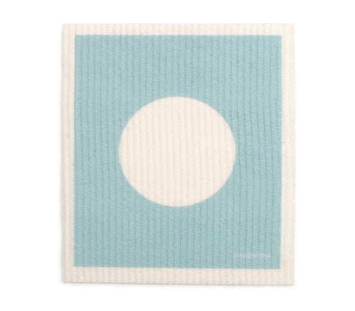 Vera Dish Cloth by Pappelina, showing front view of vera pale turquoise dish cloth.