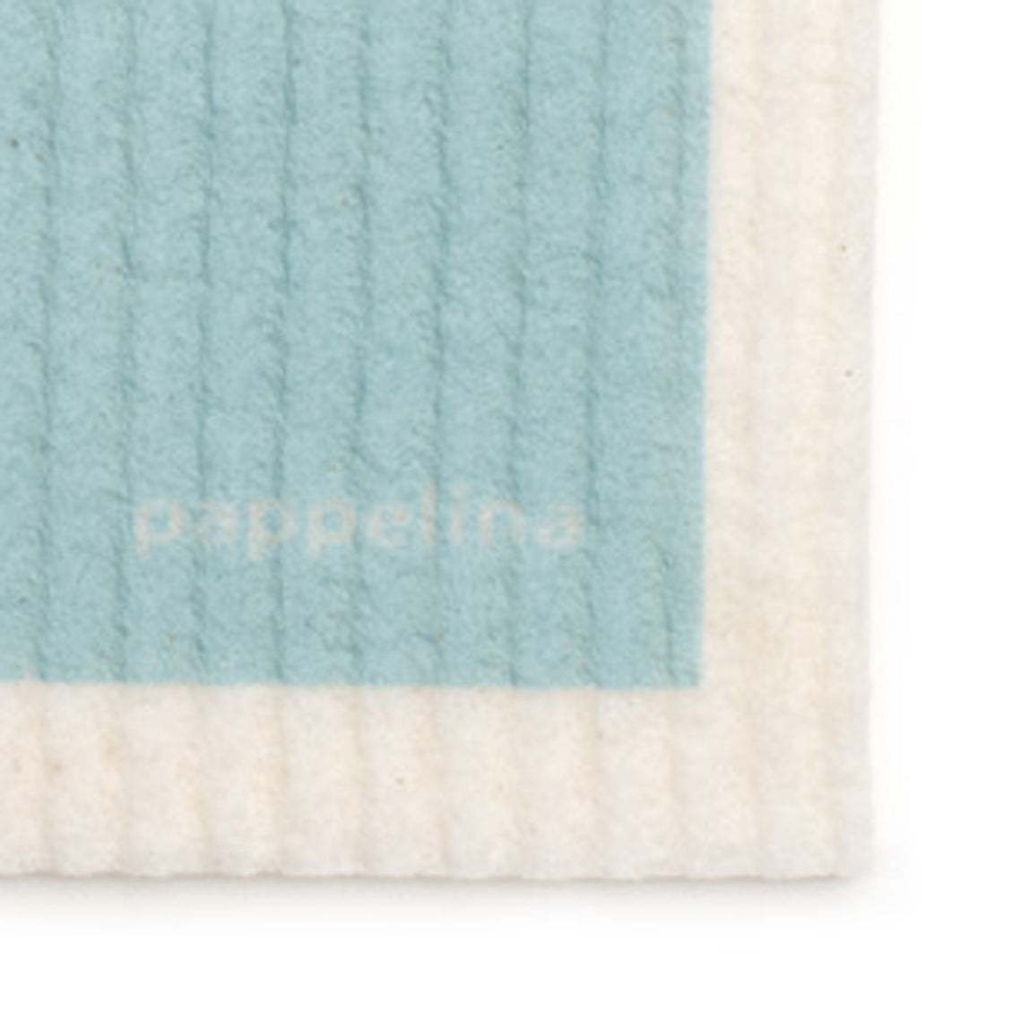 Vera Dish Cloth by Pappelina, showing closeup view of vera pale turquoise dish cloth.