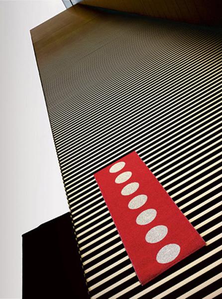 Vera Red & Vanilla Runner Rug by Pappelina by Pappelina, showing vera red & vanilla runner rug in live shot.