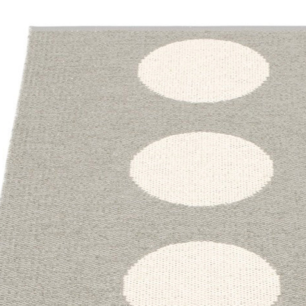 Vera Warm Grey & Vanilla Runner Rug by Pappelina, showing closeup view of vera warm grey & vanilla runner rug