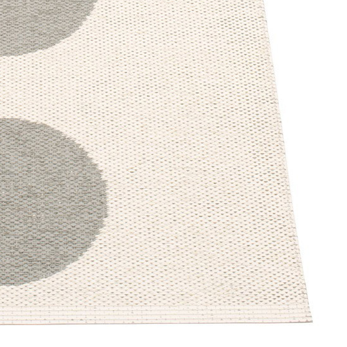 Vera Warm Grey & Vanilla Runner Rug by Pappelina, showing closeup view of vera warm grey & vanilla runner rug