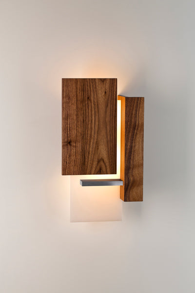 Vesper LED Sconce by Cerno, showing front view of vesper led sconce in live shot.