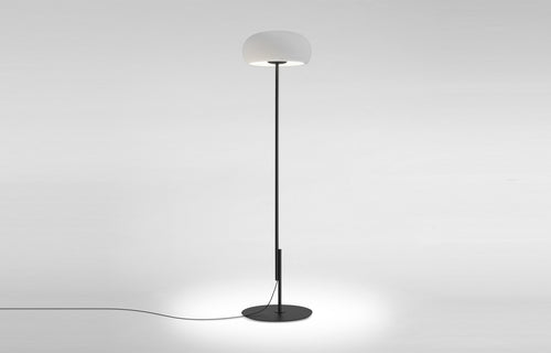 Vetra P Floor Lamp by Marset - Black Lacquered Iron.