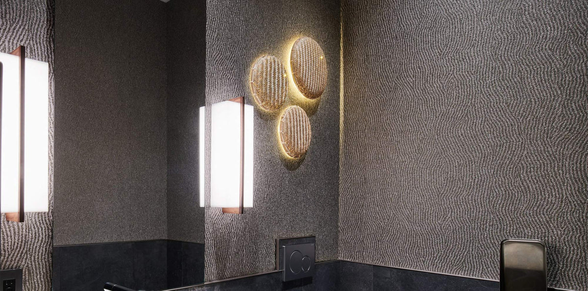 Via Sconce by Cerno, showing via sconces in live shot.