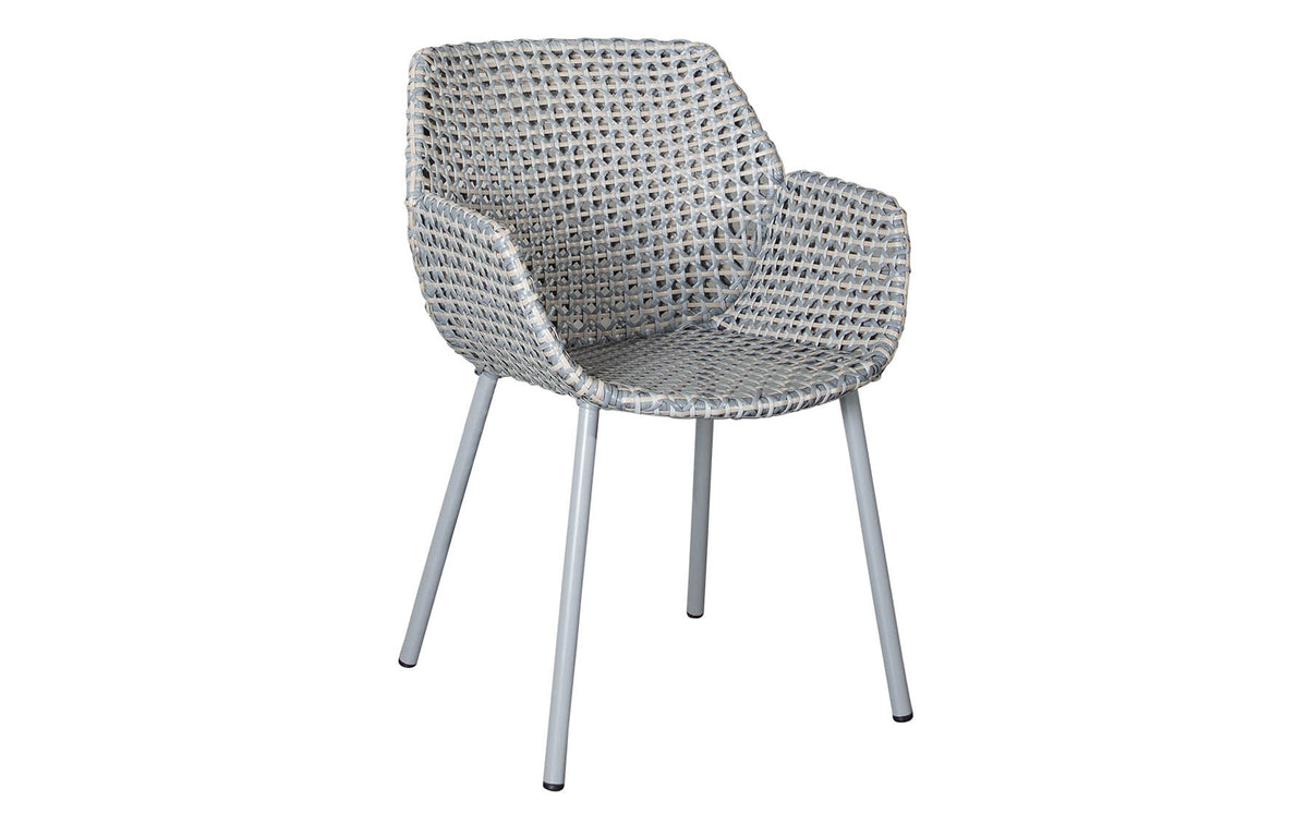 Vibe Outdoor Dining Chair by Cane-Line - Light Grey/Grey/Taupe Fiber Weave, No Cushion.