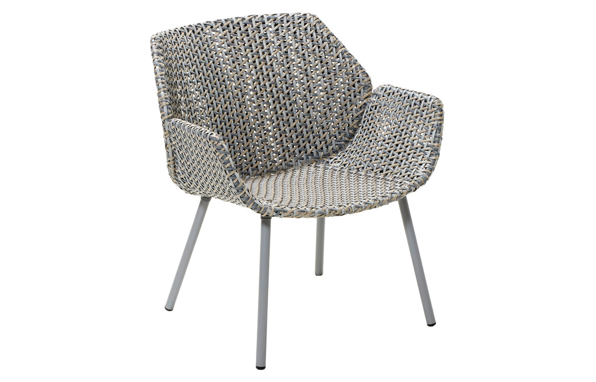 Vibe Outdoor Lounge Chair by Cane-Line - Light Grey/Grey/Taupe Fiber Weave, No Cushion.